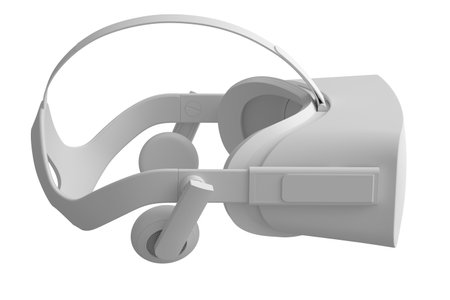Virtual reality glasses isolated on white monochrome background. 3d render of goggles for virtual...