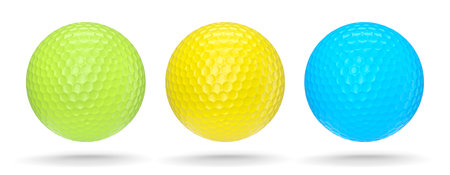 Set of golf ball isolated on white backgroundの写真素材