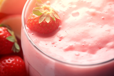 Berry smoothie in a martini glass with slice of black isolated on black backgroundの素材