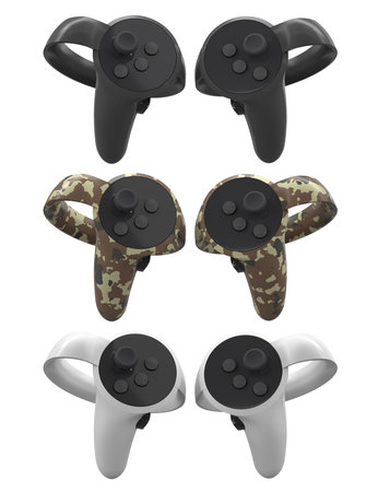 Virtual reality controllers for online and cloud gaming isolated on white background with clipping...