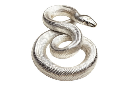 Silver snake, Lampropeltis triangulata, on white backgroundの素材