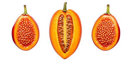 Set of Mamoncillo fruit isolated on white transparent background, concept of fresh produceの素材