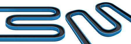 Set of Airport luggage conveyor belt from baggage claim area on white background.