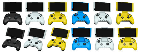 Set of mobile game controllers designed for a truly immersive and engaging gaming experience on the...