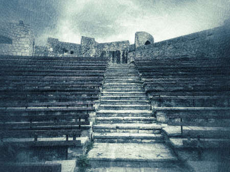 Stone ancient theatreの写真素材