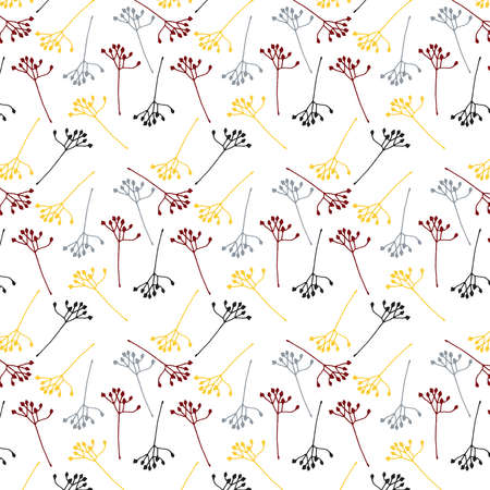 Hand drawn floral vector pattern in a colorful paletteのイラスト素材