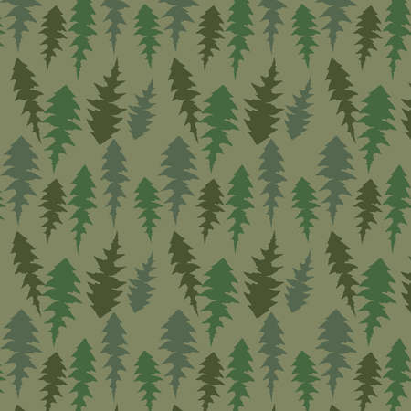 Hand drawn Dandelion leaves vector pattern in a green color paletteのイラスト素材