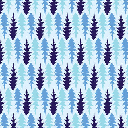 Hand drawn Dandelion leaves vector pattern in blue color paletteのイラスト素材