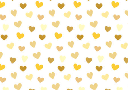 Vector hearts pattern in golden colors palette. Valentine backgroundのイラスト素材