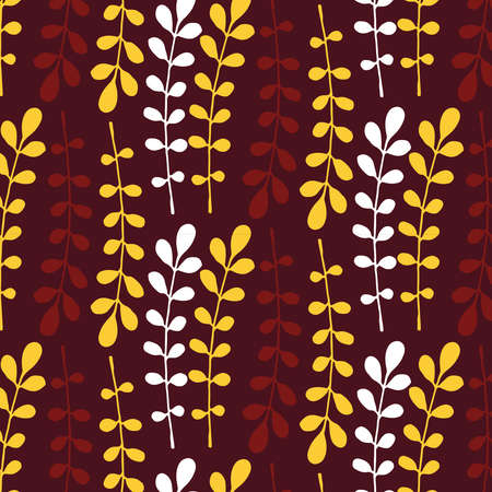 Floral vector pattern in yellow, white and red colors paletteのイラスト素材