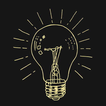 Light bulb vector (idea symbol) on a black backgroundのイラスト素材