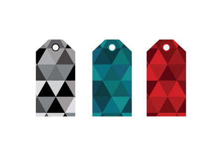 Geometric abstract vector patterns template tag setのイラスト素材