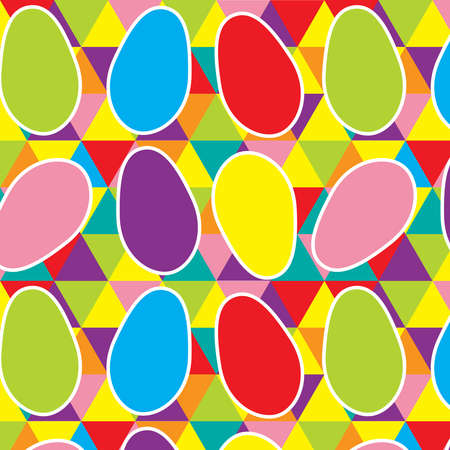 Easter eggs set geometric pattern colorful vector illustrationのイラスト素材