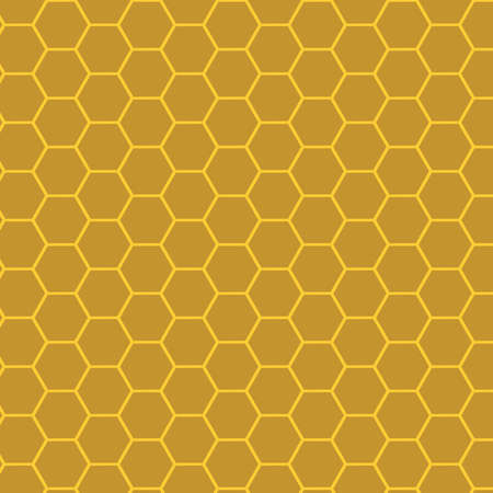 Hexagon grid vector pattern background in gold colors paletteのイラスト素材