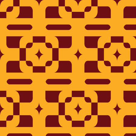Abstract vector pattern in yellow and dark red colorsのイラスト素材