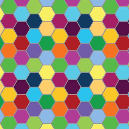 Framed hexagon vector pattern colorful mosaic backgroundのイラスト素材