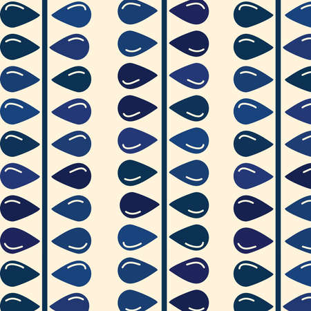Abstract leaves vector pattern in blueのイラスト素材
