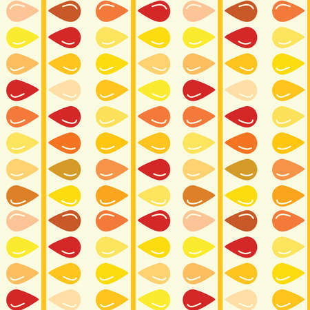 Abstract leaves vector pattern in pastel colors yellow,red and orangeのイラスト素材