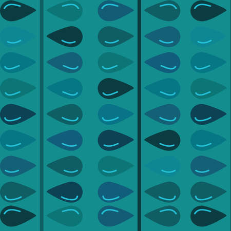 Abstract leaves vector pattern in teal and blueのイラスト素材