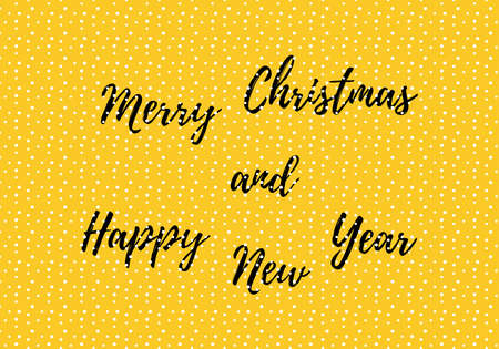 Merry Christmas and Happy New Year vector card on a golden backgroundのイラスト素材