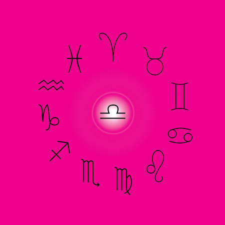 Astrological signs, Symbols of zodiac, horoscope, astrology and mystic signs vector illustration on...
