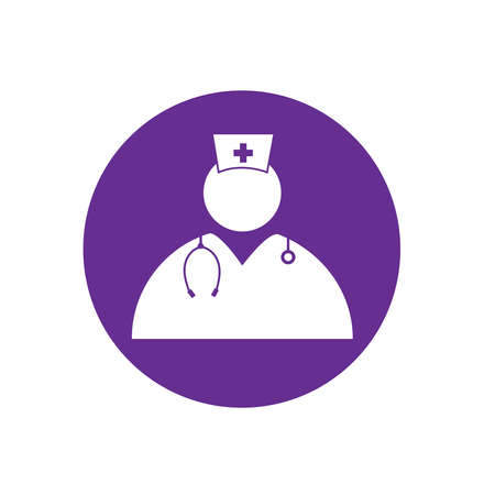Nurse medical purple vector iconのイラスト素材