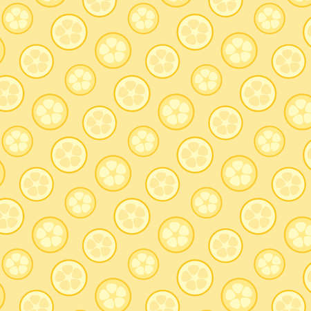 Lemon citrus sliced vector patternのイラスト素材