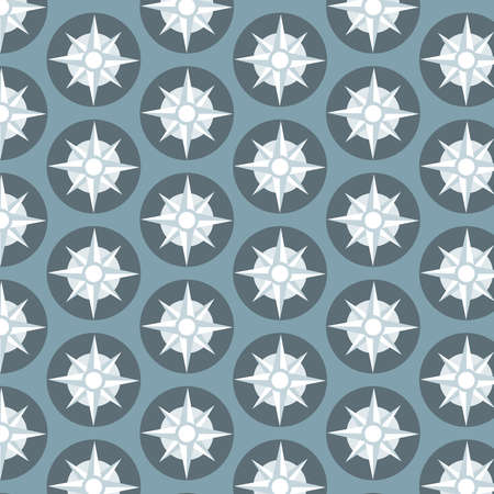 Compass vector pattern on blueのイラスト素材