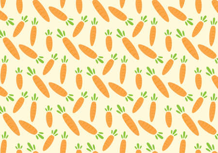 Carrot orange vector illustration on a yellow backgroundのイラスト素材