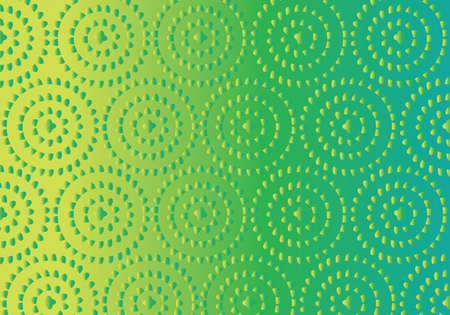 Yoga mat vector pattern in green and yellowのイラスト素材