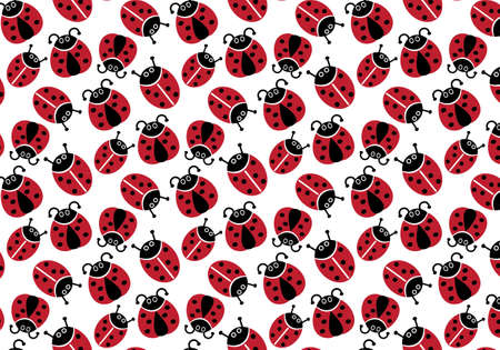 Ladybug vector pattern for kids wrapping birthdaysのイラスト素材