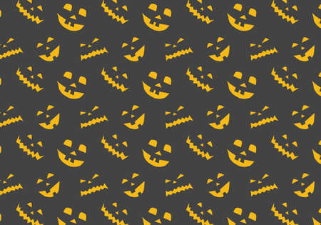 Halloween vector pattern in orange and gray with pumpkins silhouetteのイラスト素材