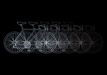 Bicycle in motion invitation/thank you/event vector card templateのイラスト素材