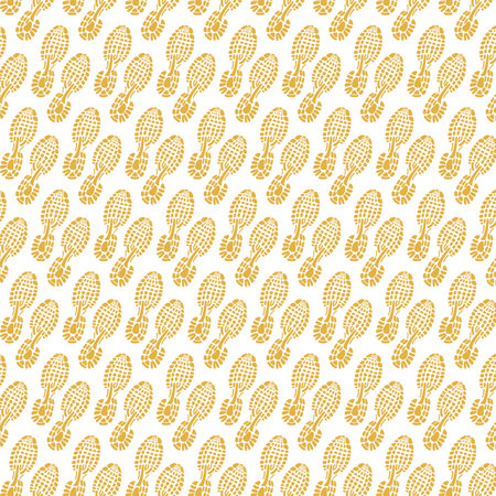 Shoe Print pattern in yellowのイラスト素材