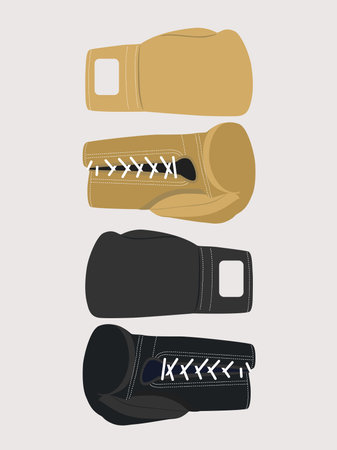 Golden and Black boxing gloves, verticalのイラスト素材