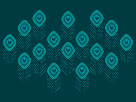 Peacock feathers abstract vector in teal color paletteのイラスト素材