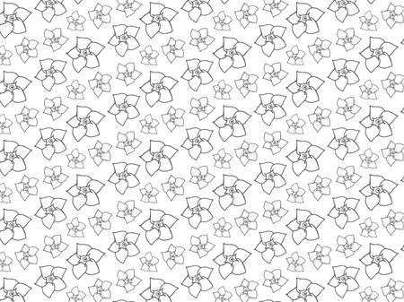 Flowers on white background patternのイラスト素材