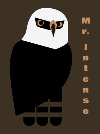 Hawk-eagle Mr. Intense -simple- on bronze backgroundのイラスト素材