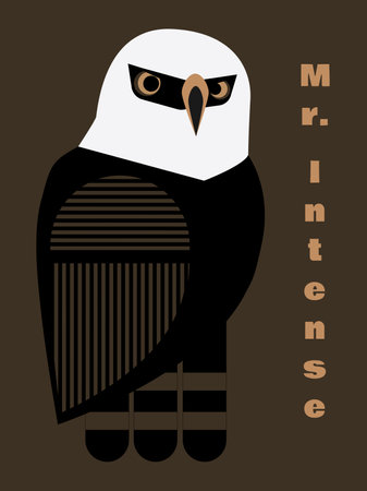 Hawk-eagle Mr. Intense on bronze backgroundのイラスト素材