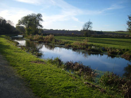 Autumn Rural Canal Landscapeの写真素材