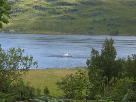 Boat on Loch in Scottish Highlands 