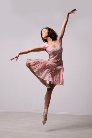 professional jumping ballet female dancerの写真素材