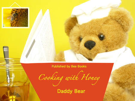Teddy Bear is looking for recipes using honeyの写真素材