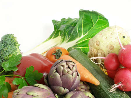 A cornucopia of vegetables coming from the market