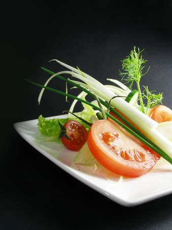 A plate of appetizing vegetablesの写真素材