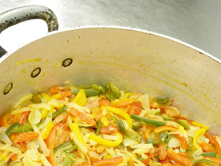 Preparing vegetables for a ratatouilleの写真素材