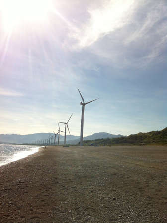 Sunny beaches of ilocos windmill