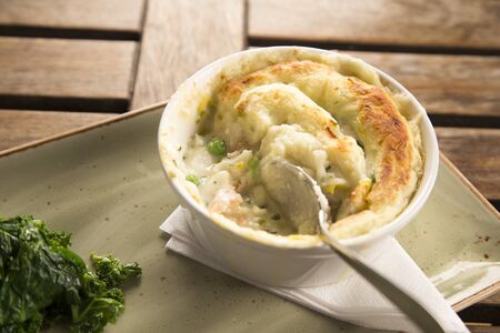 Fish pie with leek & cheddar mashの写真素材