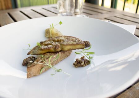 Foie gras with apple chutneyの写真素材