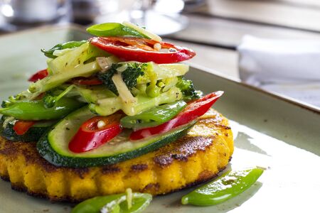 Sweet potato & coconut polentaの写真素材